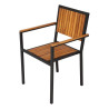 Stalen en Acacia Stoelen - Set van 4 - Bolero - Fourniresto