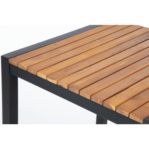 Square Steel and Acacia High Table 60 cm - Bolero