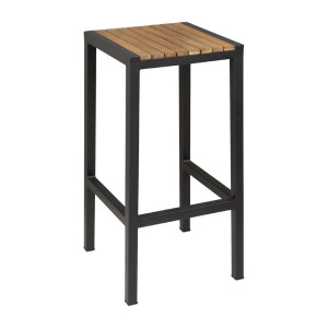 Barstoelen van staal en acacia - Set van 2 - Bolero - Fourniresto