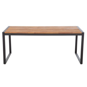 Rechthoekige industriële tafel van staal en acacia 180 cm - Bolero - Fourniresto