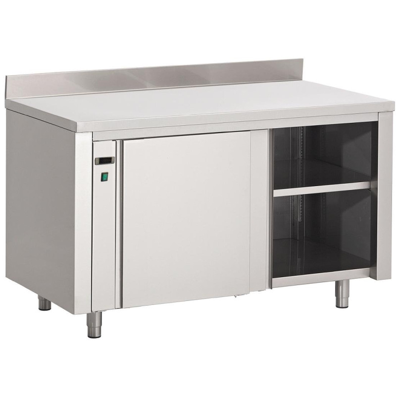 Verwarmende RVS-kast met spatwand - L 1800 x D 700mm - Gastro M