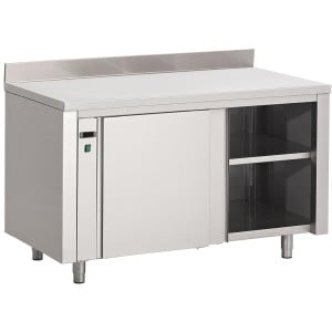 Verwarmende kast van roestvrij staal met spatwand - B 2000 x D 700mm - Gastro M