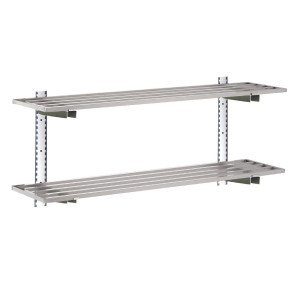 Wandplank met open structuur van roestvrij staal - L 1500 x D 400mm - Gastro M