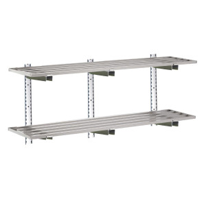 Wandplank met open structuur van roestvrij staal - L 1500 x D 400mm - Gastro M