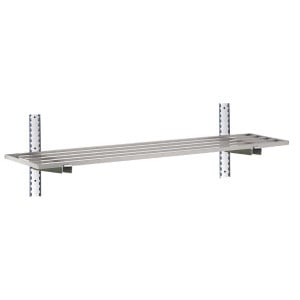 Wandregal aus Edelstahl mit Aussparungen - L 1800 x 400mm - Gastro M