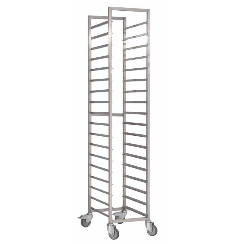 Stainless Steel Sliding Shelf Trolley - 600x400mm - 18 Levels - Gastro M