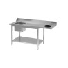 Inox Inkomtafel voor Vaatwasser Met Linker Spoelbak, Achteropstand en Onderste Plank - L 1400 x D 700mm - Gastro M