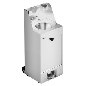 Station De Lavage Des Mains Mobile en Inox - 20L - FourniResto