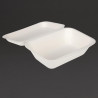 Scharnierdeckel-Schalen aus kompostierbarem Bagasse - 500 ml - Packung mit 250 - Fiesta Green