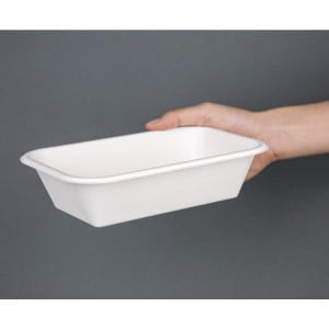 Composteerbare bagasse bakjes - L 215 mm - Set van 50 - Fiesta Green