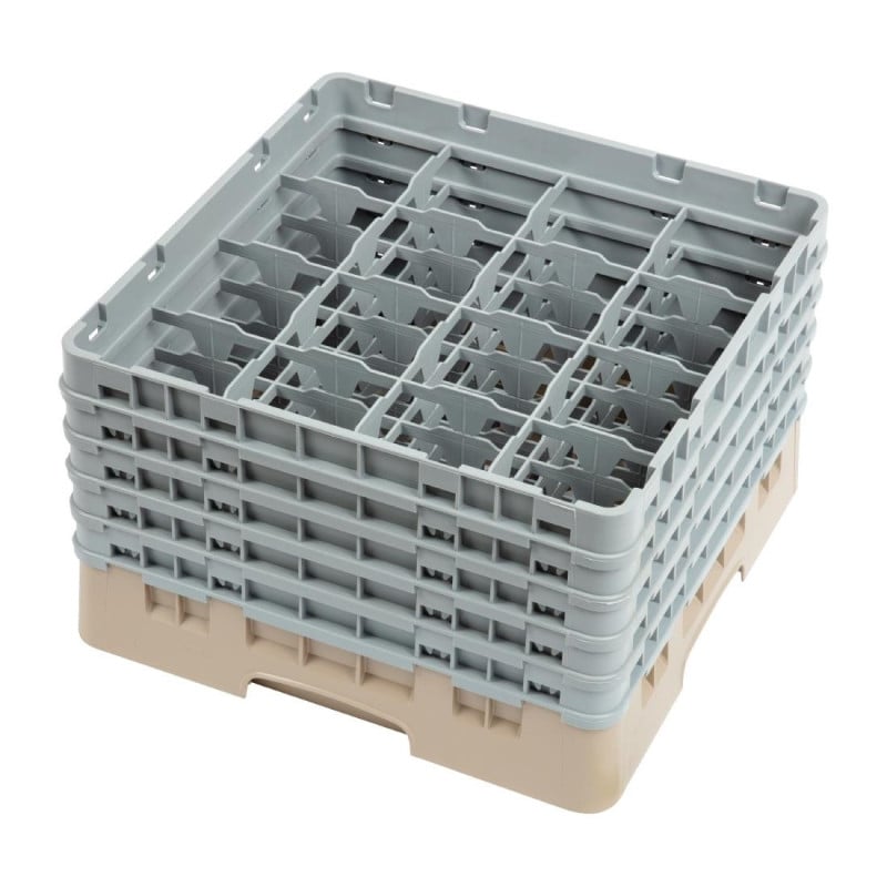 Glazenrek met 16 compartimenten Camrack Beige-L 500 x D 500mm - Cambro