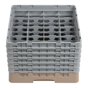 Glazenrek met 16 compartimenten Camrack Beige-L 500 x D 500mm - Cambro