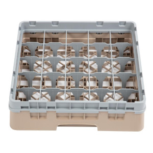 Glazenrek 25 compartimenten Camrack Beige - L 500 x B 500mm - Cambro