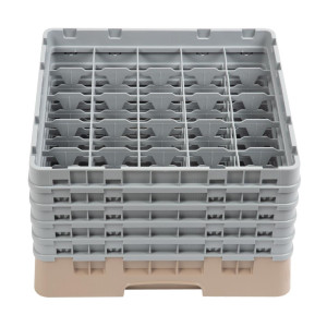 Glazenrek 25 compartimenten Camrack Beige-500x 500mm - Cambro