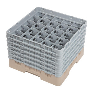 Glazenrek 25 compartimenten Camrack Beige - L 500 x B 500mm - Cambro