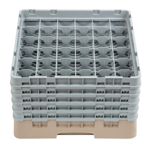 Glazenrek met 36 compartimenten Camrack Beige - L 500 x B 500mm - Cambro