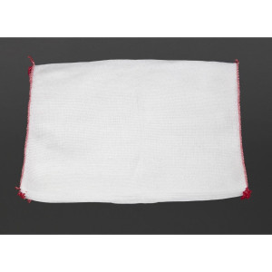 Lavettes Blanchies Rouges - Lot de 10 - Jantex