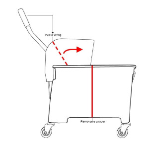 Emmer met wringer geel - 20 L - Jantex - Fourniresto