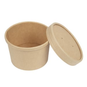 Deksel voor Kraft Soepkommen Magnetronbestendig Recyclebaar 225ml en 350ml - Set van 500 - Colpac