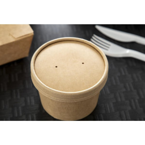 Lids for Microwavable Recyclable Kraft Soup Bowls 225ml and 350ml - Pack of 500 - Colpac