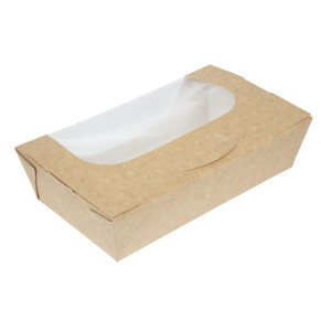 Recyclable Kraft Salad Bowls with Window - 1000 ml - Pack of 200 - Colpac