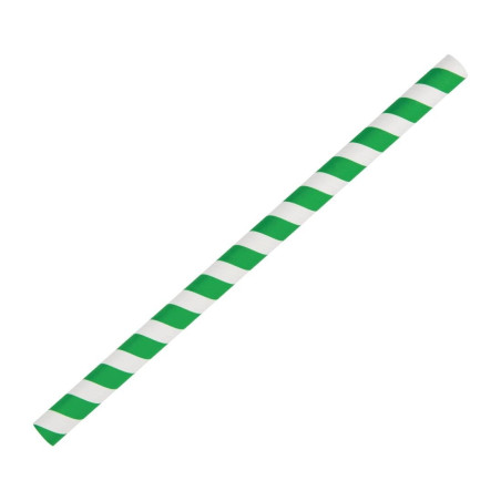 Rietjes voor smoothies van papier - Groen - L 210mm - Set van 250 - Fiesta Green