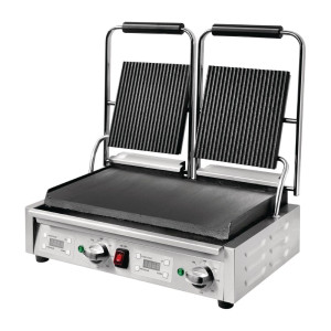 Grill met dubbel geribbeld/glad contact - 230V - Buffalo