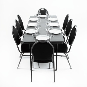 Rechthoekige opvouwbare grijze tafel van ABS - 1830 mm - Bolero - Fourniresto