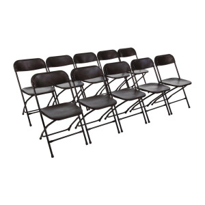 Black Folding Chairs - Set of 10 - Bolero - Fourniresto