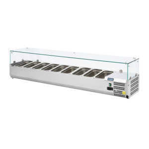 Refrigerated Display Case with Ingredients - 9 GN 1/3 Pans - Polar - Fourniresto