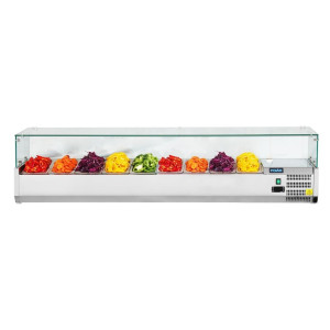 Gekoelde vitrine met ingrediënten - 9 GN 1/3 bakken - Polar - Fourniresto