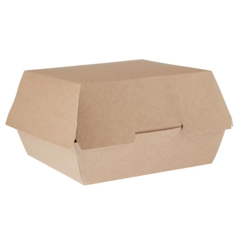 Grandes Boîtes Burger Kraft Compostables - P 135mm - Lot  de 250 - Colpac