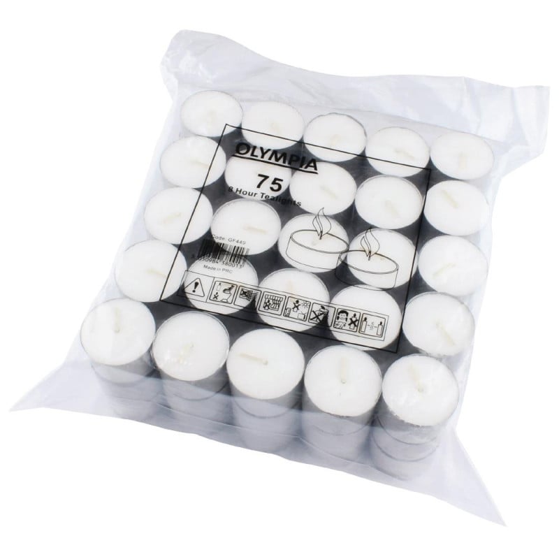 Teelichter 8 Stunden Ø 40 mm - Packung mit 75 - Olympia