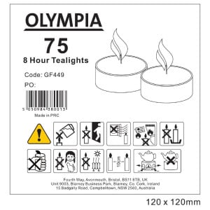 Teelichter 8 Stunden Ø 40 mm - Packung mit 75 - Olympia