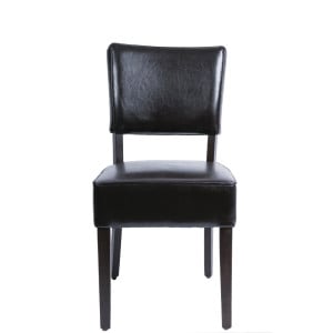 Comfortable Dark Brown Faux Leather Chairs - Bolero - Fourniresto