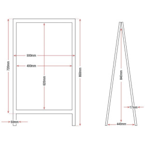 Wooden Sidewalk Sign Board 850 X 500Mm - Olympia - Fourniresto