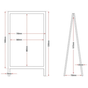 Bordsteunbord Houten Frame 1200 X 700Mm - Olympia - Fourniresto