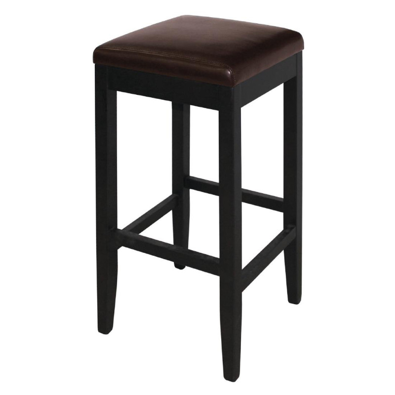 Bar Stools High in Faux Leather - Dark Brown - Bolero - Fourniresto