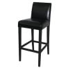 High Bar Stool with Faux Leather Backrest - Black - Bolero - Fourniresto