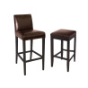 High bar stool with backrest in faux leather - Dark brown - Bolero - Fourniresto