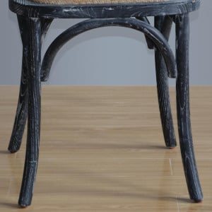 Houten stoelen met gekruiste rugleuning en patina - zwart - Bolero - Fourniresto