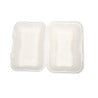 Meal Boxes in Bagasse with Hinged Lid - L 228mm - Pack of 200 - Vegware