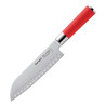 Santoku Alveolé Red Spirit Knife - 180mm - Dick