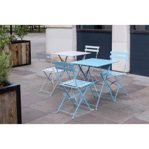 Chaise De Terrasse En Acier - Gris - Lot De 2 - Bolero - Fourniresto