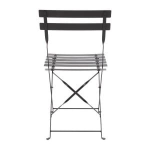 Chaises De Terrasse En Acier - Noires - Lot De 2 - Bolero - Fourniresto