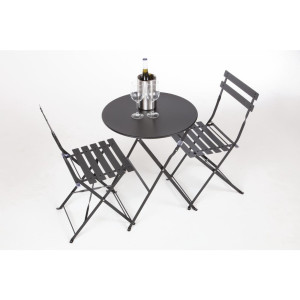 Stalen Terrasstoelen - Zwart - Set van 2 - Bolero - Fourniresto