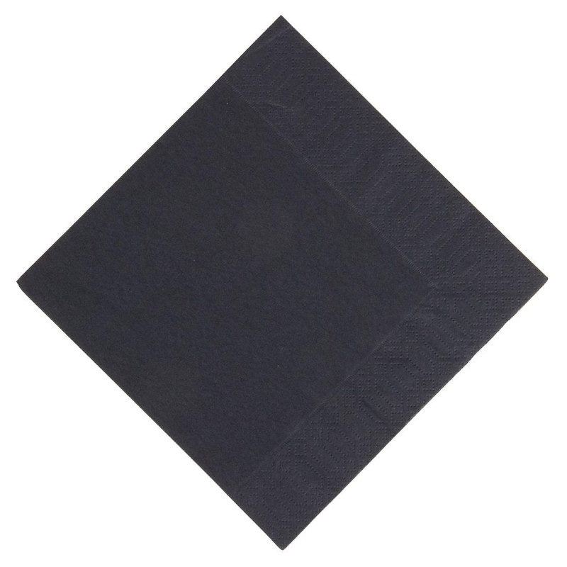 Serviettes snacking ouate noires compostables - 3 plis -  30x30 - Lot de 1000 - FourniResto - Fourniresto