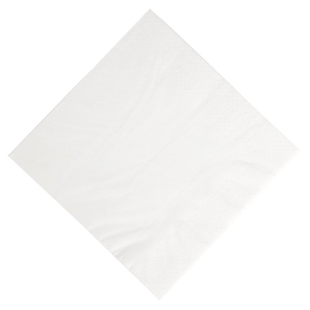 Serviettes Déjeuner Ouate Blanches Compostables - 3 Plis - 400 x 400 - Lot de 1000 - FourniResto