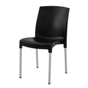 Stackable black bistro chairs - Set of 4 - Bolero