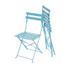 Chaises de terrasse en acier - bleu turquoise - Lot de 2 - Bolero - Fourniresto